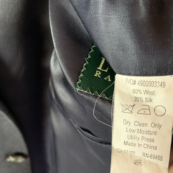 Lauren Ralph Lauren Sport Coat Men's 48R Gray Notch Lapel Single-Breasted 8237‎ - Picture 5 of 12